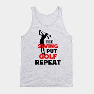 FUNNY Sports Golf Quote Red Black Tank Top